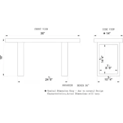 Alaterre Furniture Alpine Natural Brown Live Edge Bench With Coat Hook Set Metal And Wood -Baxton Studio Shop GUEST 0eb17460 6115 413a b772 8dd238654093
