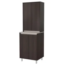4 Door Breakroom Cabinet Espresso/Amber Gray - Inval -Baxton Studio Shop GUEST 0eb3fbc3 d6f1 4d43 9fdf a669496618b6