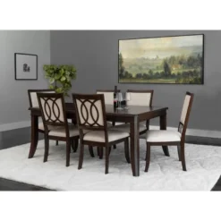 7pc Bristol Formal Wood Dining Set Brown - Abbyson Living
