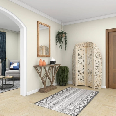 Eclectic Wood Room Divider Screen White - Olivia & May 9 Eclectic Wood Room Divider Screen White - Olivia & May - Image 9