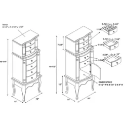 Sedalia Jewelry Armoire Gray - Powell Company -Baxton Studio Shop GUEST 10f2739e fbb1 47da 9b04 c8d86b7454dc