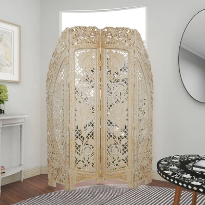 Eclectic Wood Room Divider Screen White - Olivia & May 17 Eclectic Wood Room Divider Screen White - Olivia & May - Image 17