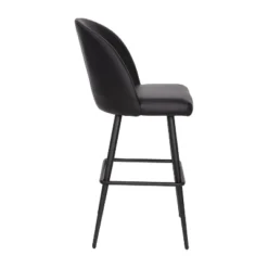 Merrick Lane Set Of 2 Modern Armless Barstools With Contoured Backs, Steel Frames, And Integrated Footrests -Baxton Studio Shop GUEST 1209a0f5 15ba 48b9 9835 fff7d0ad816c