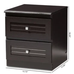 Carine Modern And Contemporary Finished 2 Drawer Nightstand Dark Brown - Baxton Studio 15 Carine Modern And Contemporary Finished 2 Drawer Nightstand Dark Brown - Baxton Studio -Baxton Studio Shop GUEST 1250a6d0 fd27 4976 b5a0 aff76919dc8a