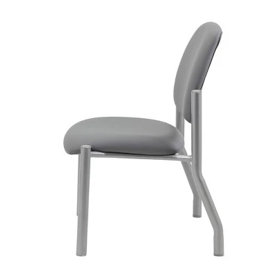 Armless Guest Chair Gray - Boss Office Products 5 Armless Guest Chair Gray - Boss Office Products - Image 5