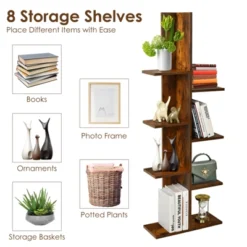 Tangkula Modern Multi-Layer Bookshelf Floor Standing Bookcase W/Anti-fall Device Storage Rack For Home Office Rustic -Baxton Studio Shop GUEST 131ae75d f3f6 439e b60f 40cbeaf892ee