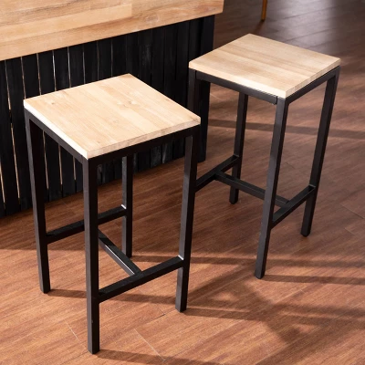 Set Of 2 Nashhex Kitchen Counter Height Barstools Black/Natural - Aiden Lane 1 Set Of 2 Nashhex Kitchen Counter Height Barstools Black/Natural - Aiden Lane