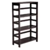 7pc Capri Set Storage Shelf With Folding Fabric Baskets Espresso Brown/White - Winsome