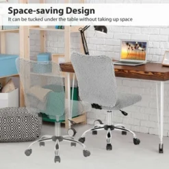 Costway Armless Faux Fur Leisure Office Chair Adjustable Swivel Task Chair -Baxton Studio Shop GUEST 13bfadd0 fb83 4d9e 9e16 135840b204de