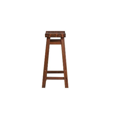 24" Sonoma Saddle Counter Height Barstools Wire Brushed Finish Chestnut - Boraam 4 24" Sonoma Saddle Counter Height Barstools Wire Brushed Finish Chestnut - Boraam - Image 4