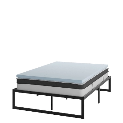 Flash Furniture 14 Inch Metal Platform Bed Frame With 10 Inch Pocket Spring Mattress In A Box And 2 Inch Cool Gel Memory Foam Topper 15 Flash Furniture 14 Inch Metal Platform Bed Frame With 10 Inch Pocket Spring Mattress In A Box And 2 Inch Cool Gel Memory Foam Topper - Image 15