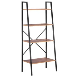 HOMCOM Industrial 4 Tier Ladder Shelf Bookshelf Vintage Storage Rack Plant Stand With Wood Metal Frame For Living Room Bathroom 11 HOMCOM Industrial 4 Tier Ladder Shelf Bookshelf Vintage Storage Rack Plant Stand With Wood Metal Frame For Living Room Bathroom -Baxton Studio Shop GUEST 14d1396d da69 457d adcd efbe829d06ce