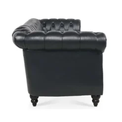 84.65" Chesterfield Rolled Arm 3 Seater Upholstered Sofa, Tufted Sofa Couch-ModernLuxe -Baxton Studio Shop GUEST 14e2c826 c56c 4ecc a367 3e97bbcfcd3e
