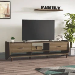 Evan TV Stand For TVs Up To 70" Honey Walnut - MiBasics 11 Evan TV Stand For TVs Up To 70" Honey Walnut - MiBasics -Baxton Studio Shop GUEST 151454f8 02ab 49f2 bca3 d7fa5450251d
