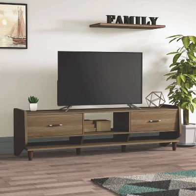 Evan TV Stand For TVs Up To 70" Honey Walnut - MiBasics 6 Evan TV Stand For TVs Up To 70" Honey Walnut - MiBasics - Image 6