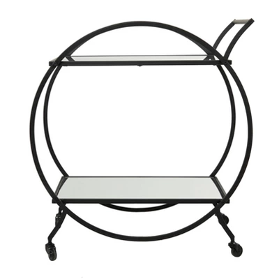 Contemporary Glam Metal Bar Cart - Olivia & May 4 Contemporary Glam Metal Bar Cart - Olivia & May - Image 4