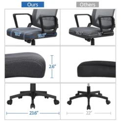 Yaheetech Adjustable Mid-Back Office Chair Computer Chair With Wheels -Baxton Studio Shop GUEST 153589e5 0249 4df5 92e5 5f6d101476ff