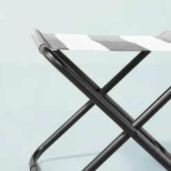 Foldable Outdoor Ottoman - Black/White Stripes - Hearth & Hand™ With Magnolia -Baxton Studio Shop GUEST 156fe3b9 b479 410b 9ea2 26991b15f8da