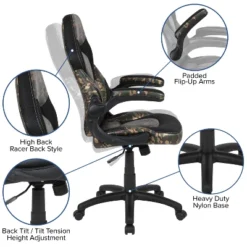 Flash Furniture Gaming Desk And Racing Chair Set With Cup Holder, Headphone Hook And Removable Mouse Pad Top - 2 Wire Management Holes -Baxton Studio Shop GUEST 15b1e7ee 35ee 49c4 9b7c c17606d67966