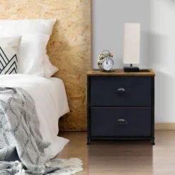 Sorbus Nightstand With Drawers For Home Bedroom Brown