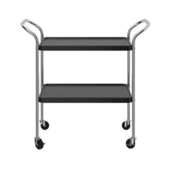 Cosco Stylaire 2 Tier Serving Cart Black/Silver