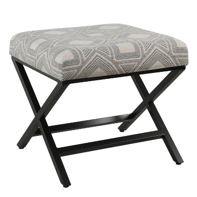 Modern Metal X Base Ottoman - HomePop 11 Modern Metal X Base Ottoman - HomePop - Image 11