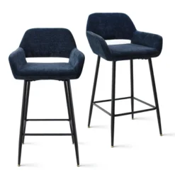 27" Bucket William Upholstery Upholstered Counter Height Stool (Set Of 2) -The Pop Maison -Baxton Studio Shop GUEST 17188fa8 4e55 48ac b662 a88bcb48f05f