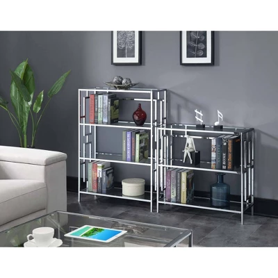 42.75" Town Square Chrome 4 Tier Bookcase Chrome - Breighton Home 3 42.75" Town Square Chrome 4 Tier Bookcase Chrome - Breighton Home - Image 3