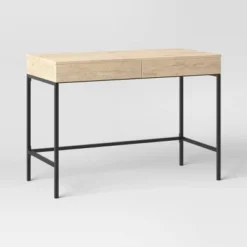 Loring Wood Writing Desk With Drawers And Charging Station - Threshold™ -Baxton Studio Shop GUEST 179e5fa9 f7ca 441d b11a aee71a298562
