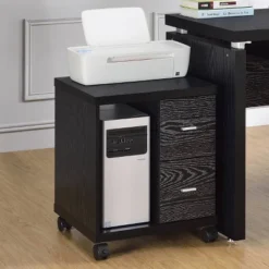 Russell 2 Drawer Mobile CPU Stand With Caster Wheels - Coaster