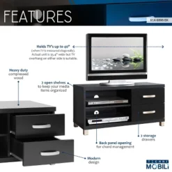 35.6" TV Stand For TVs Up To 40" Black - Techni Mobili -Baxton Studio Shop GUEST 183ea265 587a 43de 90eb dfc122c57454