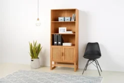 RealRooms Talo Scandinavian 3 Shelf Bookcase With Closed Storage