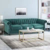 Bowie Modern Glam Velvet Sofa Teal - Christopher Knight Home