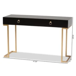 Beagan Wood And Metal 2 Drawer Console Table Black/Gold - Baxton Studio -Baxton Studio Shop GUEST 18bfbdd0 0ea6 442a a7f7 5425bfcd898c