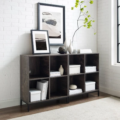 2pc Jacobsen Record Storage Cube Bookshelf Set Brown Ash - Crosley 6 2pc Jacobsen Record Storage Cube Bookshelf Set Brown Ash - Crosley - Image 6