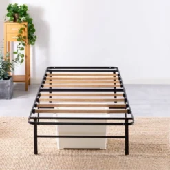 14" SmartBase Essential Mattress Foundation Bed With Bamboo Slats Black - Zinus -Baxton Studio Shop GUEST 192f5d6e 897f 4df8 b77b e9ab262dbb52