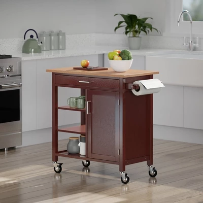 Marissa Kitchen Cart Walnut - Winsome 11 Marissa Kitchen Cart Walnut - Winsome - Image 11