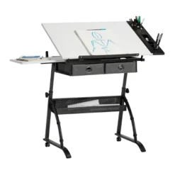 Core Drawing Table And Stool Set Charcoal Black/White - Studio Designs -Baxton Studio Shop GUEST 19d1a665 a8bb 435d b2dd ccca9f7b9e24