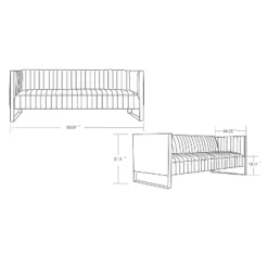 Trillium Velvet 3 Seater Sofa - Manhattan Comfort -Baxton Studio Shop GUEST 1a016277 0e5c 47fb 98f9 3459152bd37d