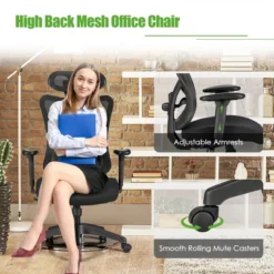 Costway Ergonomic High Back Mesh Office Chair W/ Adjustable Lumbar Support 12 Costway Ergonomic High Back Mesh Office Chair W/ Adjustable Lumbar Support -Baxton Studio Shop GUEST 1a2a3eca 4913 4542 8f1d c1fde8da39a3