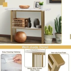 Costway 48'' 2-tier Console Table Modern Entryway Table For Living Room Hallway 14 Costway 48'' 2-tier Console Table Modern Entryway Table For Living Room Hallway -Baxton Studio Shop GUEST 1a479b37 d519 4bc3 bfe1 365a49eafad2