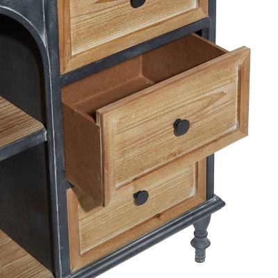 Farmhouse Wood Cabinet Black - Olivia & May 2 Farmhouse Wood Cabinet Black - Olivia & May - Image 2