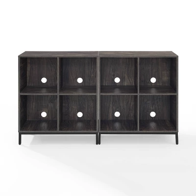 2pc Jacobsen Record Storage Cube Bookshelf Set Brown Ash - Crosley 2 2pc Jacobsen Record Storage Cube Bookshelf Set Brown Ash - Crosley - Image 2