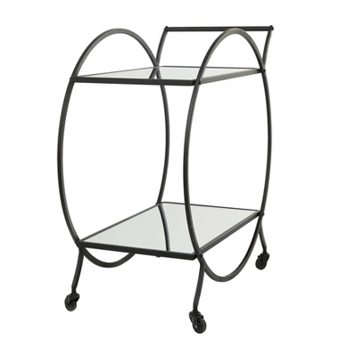 Contemporary Glam Metal Bar Cart - Olivia & May 1 Contemporary Glam Metal Bar Cart - Olivia & May