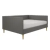 Queen Fabio Mid-Century Daybed Queen Gray Linen - Room & Joy