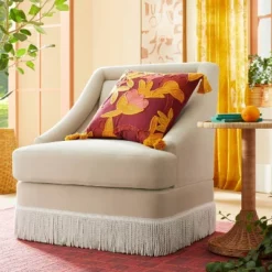 Alberhill Velvet Accent Chair With Fringe - Opalhouse™ Designed With Jungalow™