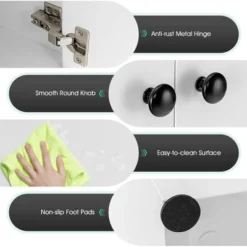 Costway 2-Door Storage Cabinet Buffet Cabinet With 3 Shelves Sideboard For Kitchen Hallway -Baxton Studio Shop GUEST 1bc78219 ba8f 45d2 82ff 8bbe7460a982