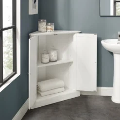 Shoreline Stackable Corner Pantry White - Crosley -Baxton Studio Shop GUEST 1bdb59d2 cec1 407f b771 527dc3a6c923