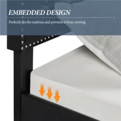 Yaheetech Upholstered Bed Frame With Button-Tufted Headboard -Baxton Studio Shop GUEST 1c490dff 44de 4aa8 b46f e06273e5d386