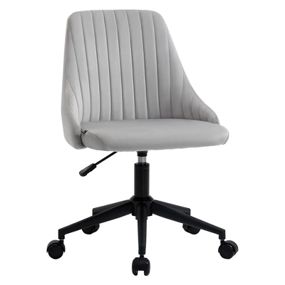 Vinsetto Mid-Back Office Chair, Velvet Fabric Swivel Scallop Shape Computer Desk Chair For Home Office Or Bedroom 6 Vinsetto Mid-Back Office Chair, Velvet Fabric Swivel Scallop Shape Computer Desk Chair For Home Office Or Bedroom - Image 6